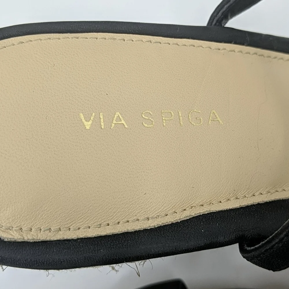 NWOT VIA SPIGA Leather Espadrille Wedge Sandals